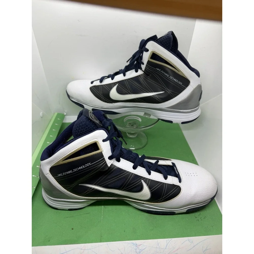 Nike Hyperize Navy White Basketball Shoes 367181-115 US Size 16